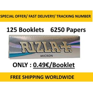 Rizla 125 libretti per scatola Cartine Rizla Micron x50 fogli