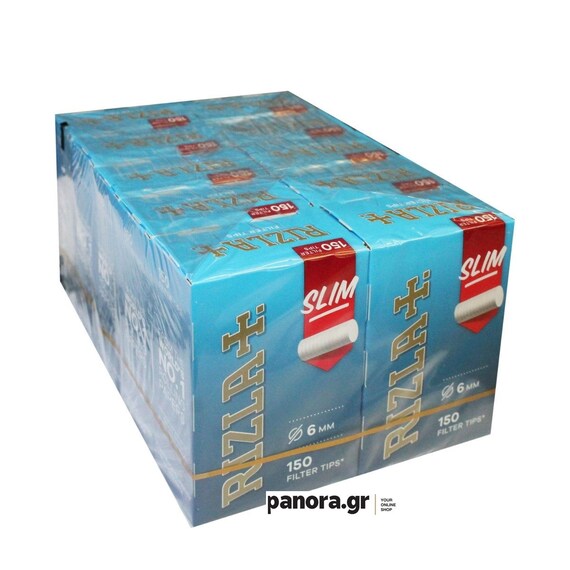 20 Scatole Filtri Rizla Slim 6mm Spugna - 150 Filtri Per Scatola, Totale 3000 Filtri, Nuovi