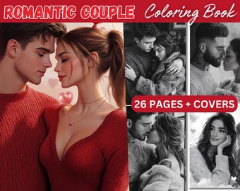 Romantisch kleurboek voor koppels | Romantiek in grijswaarden, afdrukbaar (pdf)