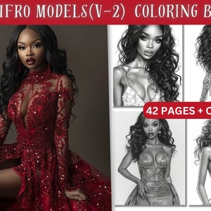 Black Women Coloring Pages | Black Woman V2 Coloring Book | 42 Page Adult & Teen Coloring Book Digital, Printable PDF, Instant Download