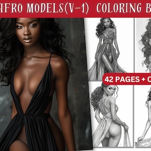 Black Women Coloring Pages, Beautiful Black Women Coloring Book 50 Page Black Beauty Coloring Pages for Adults & Children