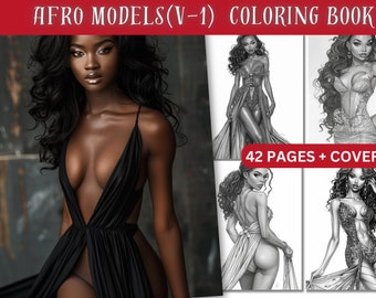 Kleurboek zwarte vrouwen, 42 pagina's schoonheidsillustraties (pdf-download)
