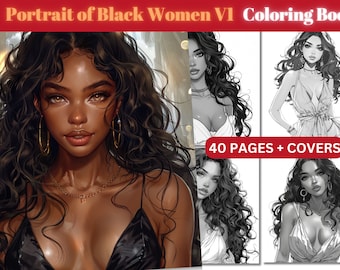 Zwarte vrouwen, kleurplaten Black Beauty voor volwassenen en kinderen, direct downloaden, afdrukbare pdf