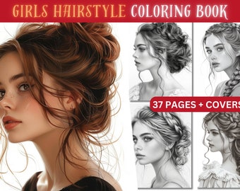 Kleurboek kapsel voor meisjes, mode-anime (pdf-download)