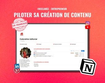 Template Notion en français | Calendrier éditorial pour les réseaux sociaux (Instagram, TikTok, Linkedin) pour les entrepreneurs