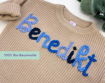 Personalisierte Handbestickte Pullover für Babys und Kleinkinder, Geschenk zur Geburt, Babynamen Pullover, Kinder Pullover, Strickpullover