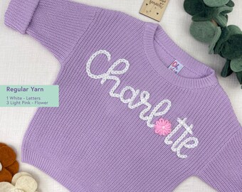 Personalisierte Handbestickte Pullover aus 100% Bio-Baumwolle für Babys und Kleinkinder