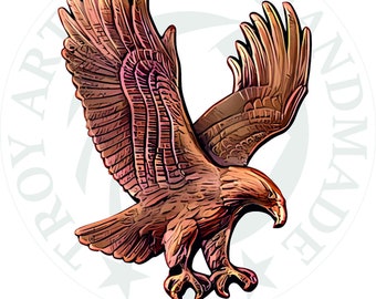 Amerikanischer Adler Gravur geschnitten Svg, Adler Svg, Adler mit Flügeln Svg, Adler-Preis, Adler-Schneidbrett, USA Vaterländisches Svg, 4. Juli Svg Png Eps