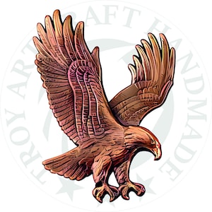 American Eagle Grabado SVG, Águila Svg, Águila con alas Svg, Premio Águila, tabla de cortar águila, EE.UU. Patriótico Svg, 4 de julio Svg Png Eps