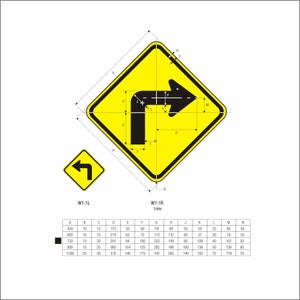 Señal de advertencia de carretera amarilla svg, señal de giro a la derecha izquierda, archivo de corte de silueta de señal amarilla-PNG -DXF-SVG - Cricut - Clipart vectorial de forma de calcomanía