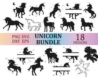 Unicorn Girl Name SVG Bundle, png Unicorn,Cricut Unicorn t-shirt svg,Unicorn ornament vector Girl Birthday Gift,personalized unicorn clipart