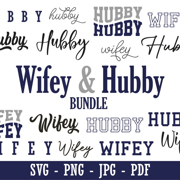 Hubby and Wifey 18 Design Bundle | Mr and Mrs split monogram svg | wife and husband marriage svg | wedding 2023 svg png jpg pdf