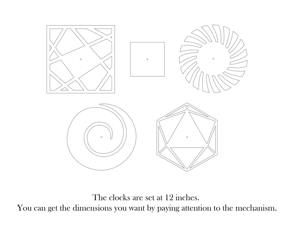 Buy 4 Modern Art Wall Clock Laser Cut Svg, Wooden Wall Clock Vector