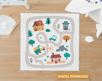 Crawling mat svg design,baby crawling blanket digital,printable foldable play mat, baby mat , baby map carpet for children's room pdf