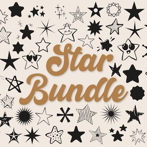 Stern Bundle 55 SVG Dxf Jpg PNG, Weihnachtsstern svg, Nachtstern svg, leuchtender Stern SVG, Png, SVG für Cricut, Silhouette, Lasergravur