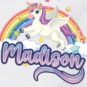 Unicorn Girls Birthday svg png vector camiseta com unicórnio, qualquer idade, qualquer nome, presente de aniversário de unicórnio, aniversário de criança unicórnio personalizado, impressão