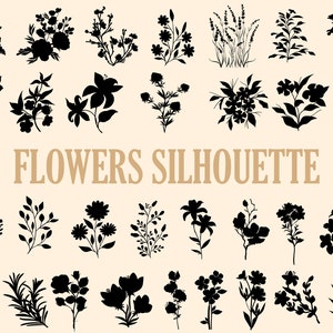 Pacote SVG de lindas flores, SVG floral, SVG de buquê minimalista, SVG de flor de nascimento, SVG de borda de flor, pacote SVG floral, arquivo de corte de esboço de flor