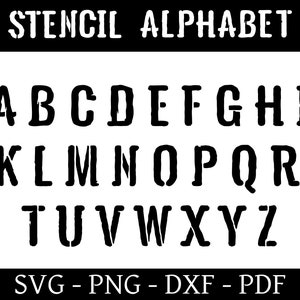 Stencil Font svg dxf pdf png, Stencil Alphabet, Army Font, School Font, Poster Font, Digital Download font, monogram font, military font