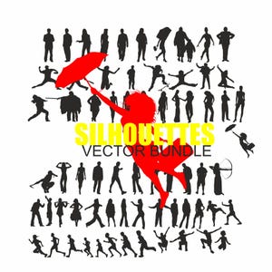 Mooi menselijk silhouet, Vector SVG, silhouet snijden bestand, instant download, Svg, pdf, dxf, png-bestanden, Cricut Silhouette cadeau-bestand, paraplu cadeau