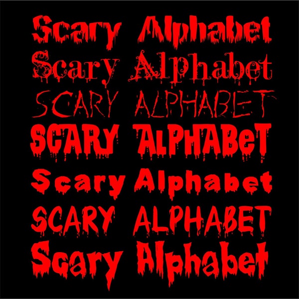 Scary Alphabet , Horror Alphabet, Scary Font ,Bloody Alphabet, Instant Download, Horror Font, Clipart Font for Cricut Silhouette