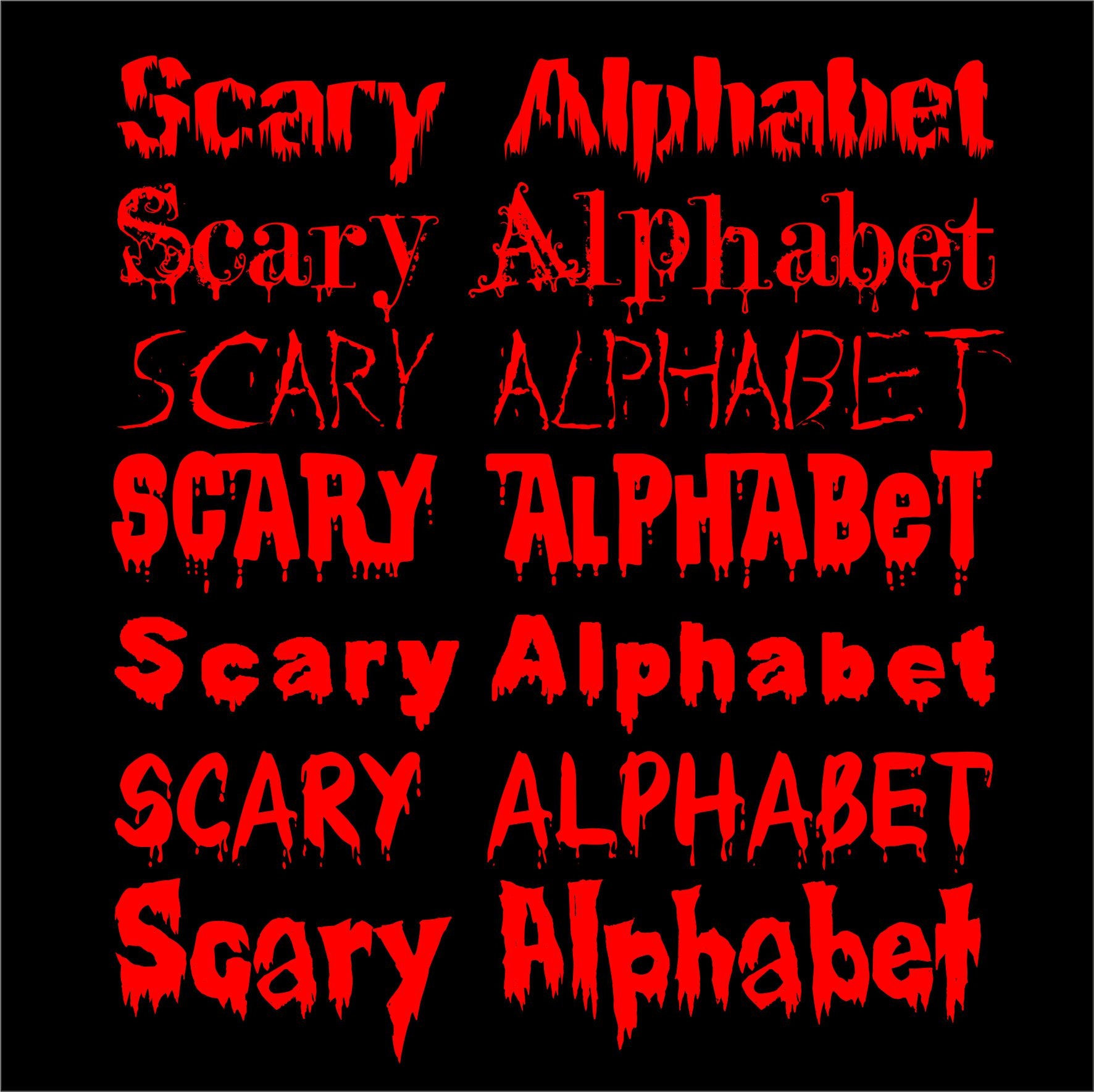 Scary Alphabet , Horror Alphabet, Scary Font ,bloody Alphabet, Instant ...