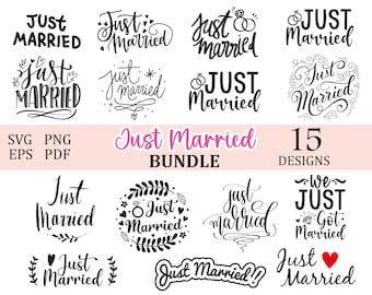 Monograma de recién casados, SVG PNG, matrimonio, paquete de SVG de boda, SVG de novios, Cricut, PDF EPS listo para imprimir, etiquetas de boda, regalo