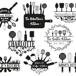 Kitchen Monogram SVG Bundle, Custom Cooking Decor (Digital Download)
