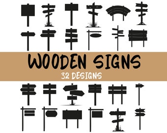 Wooden Sign board svg, blank wooden signage svg, sign clipart, wood arrow svg png, dxf logo, vector eps cut files for cricut and silhouette