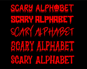 Scary Alphabet 2, alfabeto horror, carattere spaventoso, alfabeto sanguinante, download immediato, carattere horror, carattere clipart per Cricut Silhouette