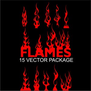 15 Feuer-Svg-Bundle, Feuer pdf, Vektor-Feuer Flamme SVG, Flamme Clipart, Schnittdatei für Cricut, Silhouette