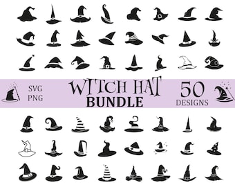 Witches Hat Halloween SVG Bundle, Hat SVG, Witchcraft svg, Witch SVG, Png, Svg Files for Cricut, Silhouette, Gothic svg, Cricut