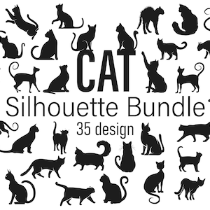 Cat Silhouette Pack SVG | Cat Figure PNG | Cat Cricut SVG | Cat Cut Files | Cat Design Kitten Svg | Cat Vector | Kitty Svg | Pet Silhouette