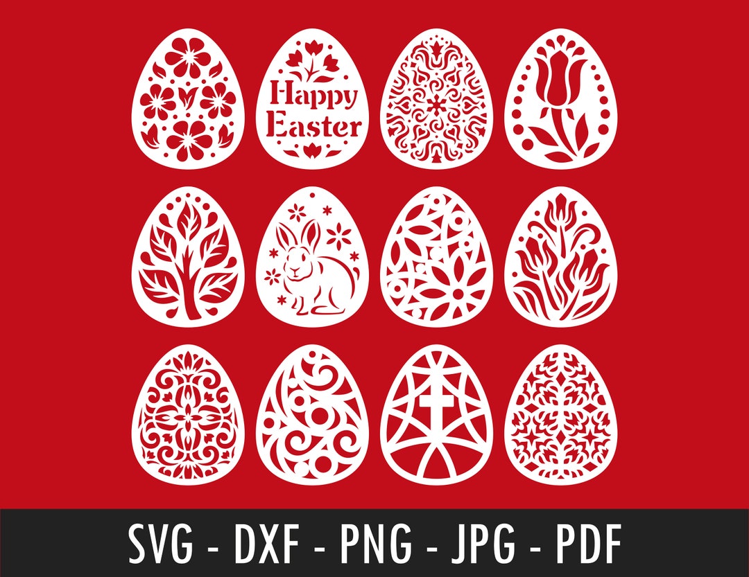 Easter Egg Bundle SVG | Easter 2021 Cut Files | Easter Egg Silhouette ...