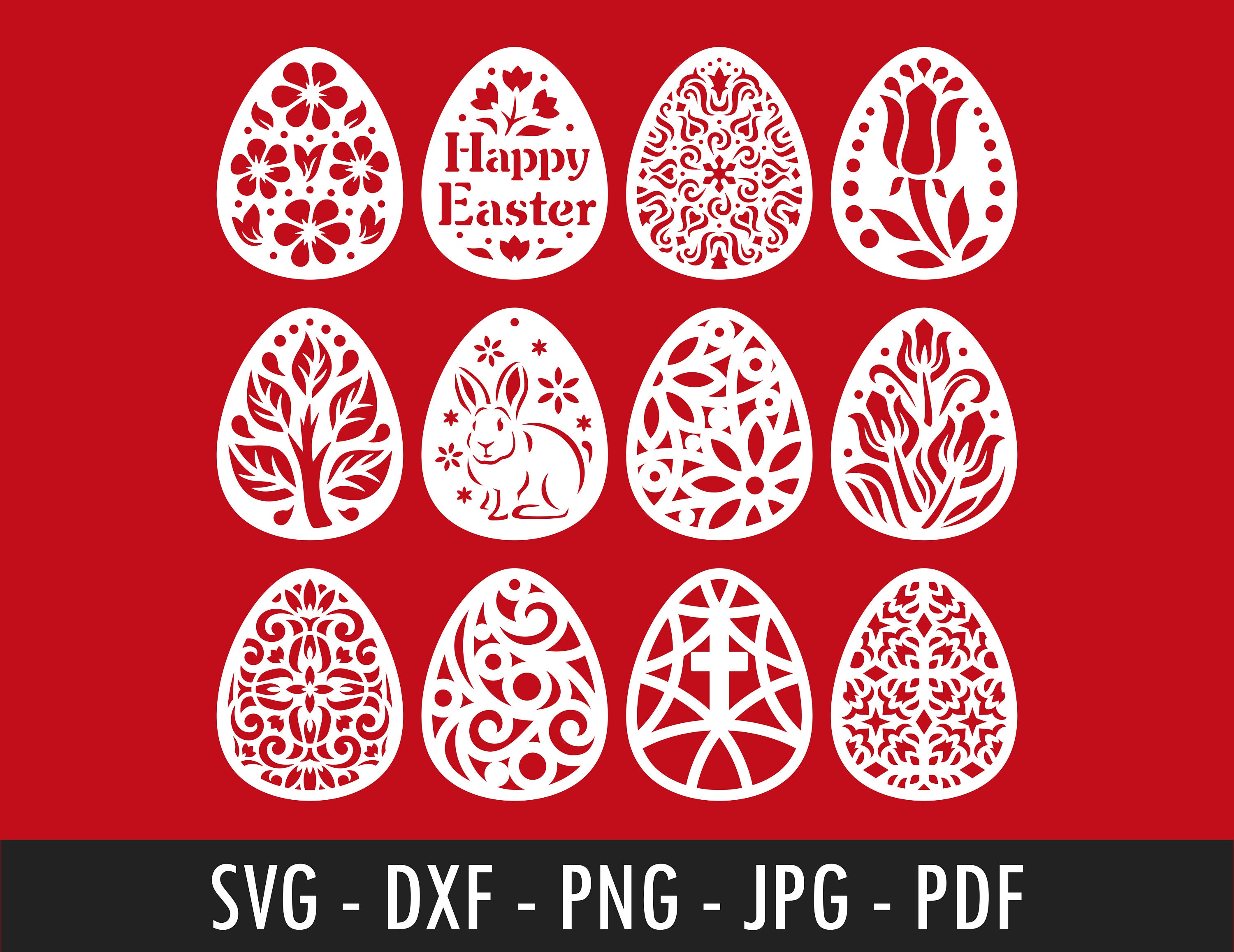 Easter Egg Bundle SVG | Easter 2021 Cut Files | Easter Egg Silhouette ...