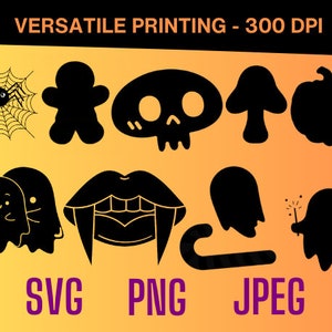 Halloween Silhouette 10-Pack Includes SVG, JPG, PNG, Halloween Svg Bundle, Halloween Svg, Autumn Svg, Witch Svg, Bat Svg image 1