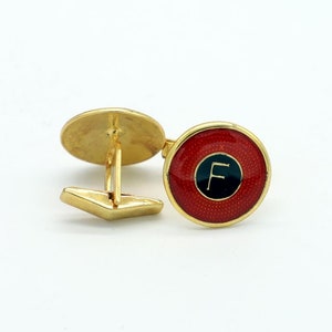 Luxury Red & Black Enamel Silver Cufflinks - Elegant Handcrafted Design, Premium Men Accessories, Perfect Gift for Him- Christmas Cufflinks
