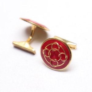 92.5 Silver  Cufflinks, Red Enamel Cufflinks, Sterling Silver Cufflinks, round Shape Cufflinks, Groomsmen Cufflinks, Husband Cufflink