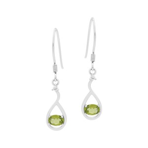 Peridot Sterling Silver Dangle Earrings: Green Gemstone Jewelry