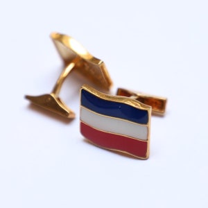 92.5 Silver  Cufflinks, Netherland Flag Cufflinks, Silver Jewelry Accessories, Sterling Silver Cufflinks, enamel Cufflinks, Flag Gift