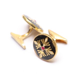 Sterling Silver Onyx Cufflinks: Enamel Wedding Cufflinks