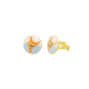 India Map Cufflink | India Flag Cufflinks | Presentation Gift Box | 925 Sterling Silver Cufflink | India Map With India Flag Cufflinks.