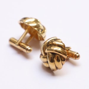 personalized knot cufflinks, knot gold cufflink, golden cuff links, birthday present cufflinks, cufflinks for groomsmen, wedding mens gift.