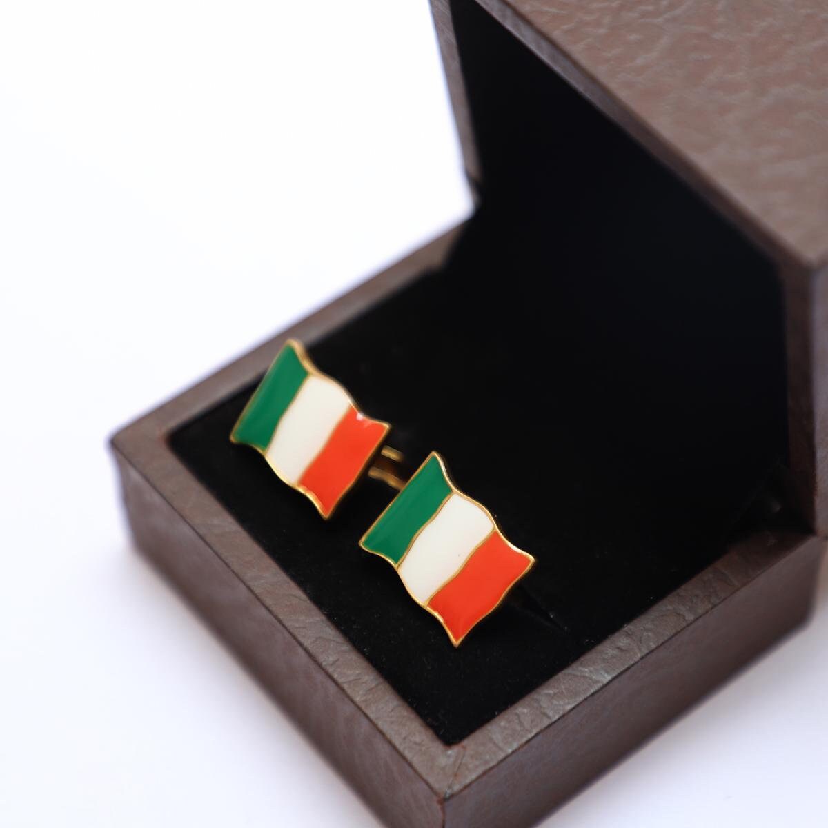 Gemelli Da Uomo Con Bandiera Dell'Italia - Gemelli Vintage Per Camicie Rotonde Con Cupola In Vetro Di Europa E America, Accessori Regalo Per Gioielli Gemelli Da Uomo Con Bandiera Dell'Italia - Gemelli Vintage Per Camicie Rotonde Con Cupola In Vetro Di Europa E America, Accessori Regalo Per Gioielli