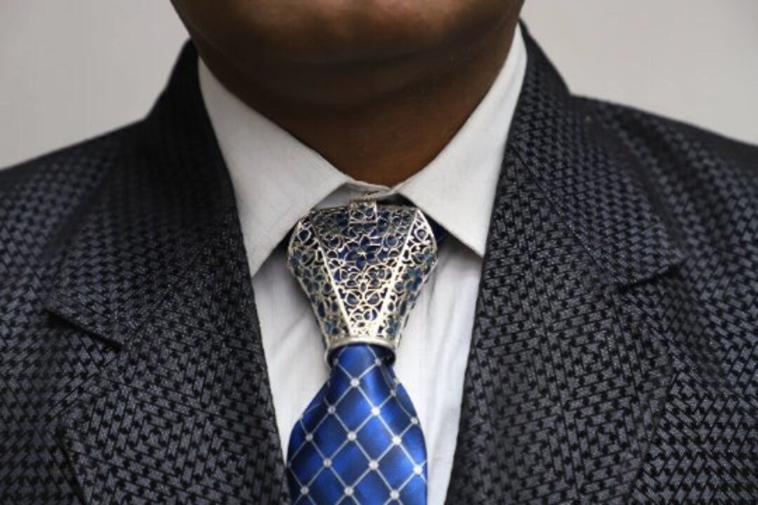 Personalized Luxury Gemstone Tie Knot Cover, Blue Stone Tie Knot Cover