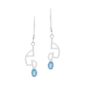 Elegant Handcrafted Gemstone Jewelry-Sparkling Blue Topaz Earrings -Sterling Silver Gemstone Jewelry-Boho Chic Gemstone Jewelry-Gift for her
