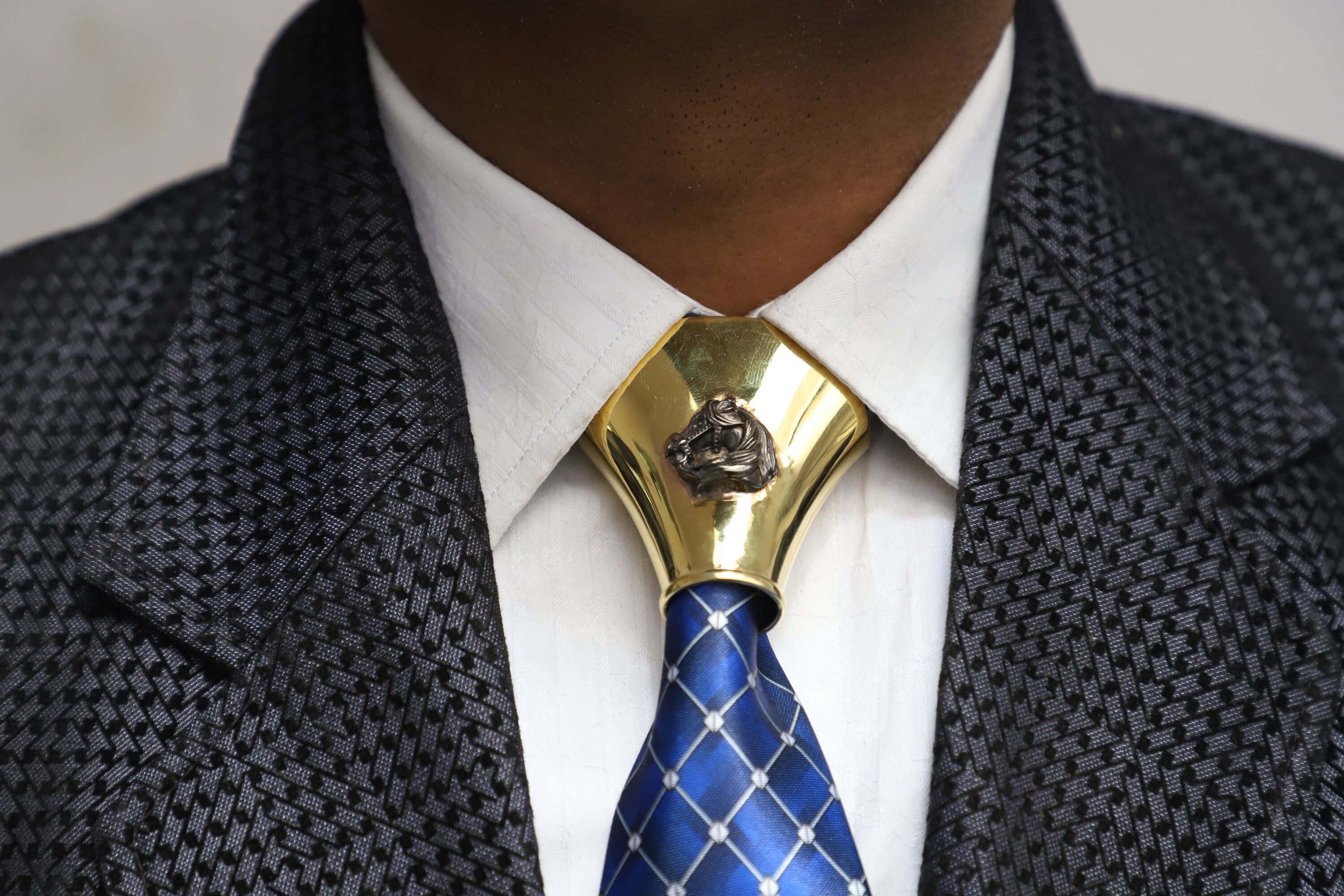 Sterling Silver Horse Tie Knot Cover - Handmade Mens Accessory