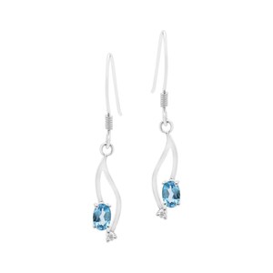 Sparkling Blue Topaz Earrings -Sterling Silver Gemstone Jewelry-Elegant Handcrafted Gemstone Jewelry-Boho Chic Gemstone Jewelry-Gift for her
