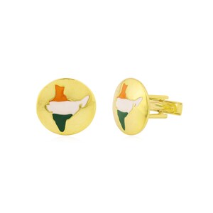 Map of India Cufflink With Enamel Color Combination Cufflink | Ready to Gift to Dad | 925 Sterling Silver | Shirt Accessories | Gift For Her