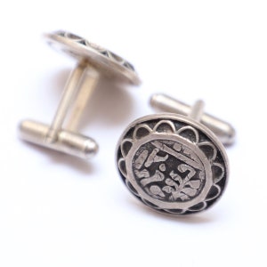 92.5 Silver  Cufflink, Vintage Coin Shape Cufflinks, Sterling Silver Cufflinks, Silver Wedding Cufflinks, Shirt Accessories Gift.