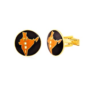 Map of India Cufflink With Enamel Color Combination Cufflink | Ready to Gift to Dad | 925 Sterling Silver | Shirt Accessories | Gift For Her